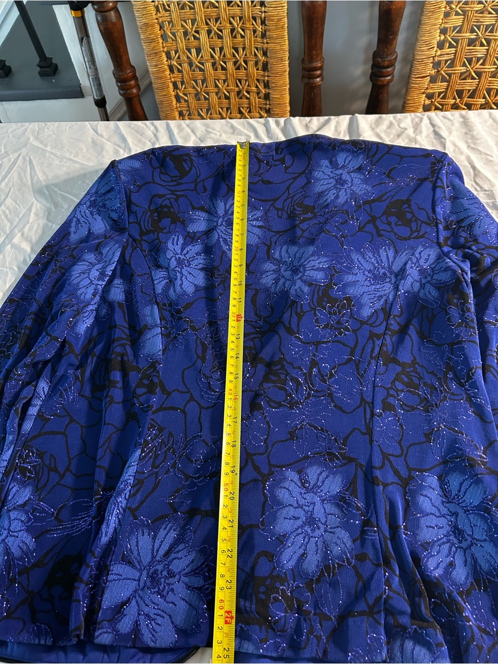 Alex Evenings Blue A-Line Blazer Long Sleeve Women Good Condition - Picture 10 of 10
